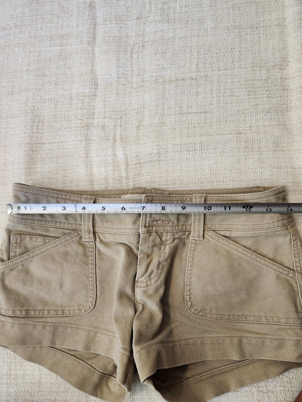 Abercrombie & Fitch Beige/Tan Low-Rise Jean Shorts - Picture 7 of 7